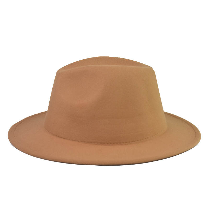 Fedora Hat Woolen Thick Top Hat Women's Fedora Hat British Style Felt Cap