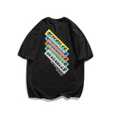 Men T Shirt Summer Casual Tops Men's Clothes Summer Wear Vintage Men's round Neck Short Sleeve Casual Loose Letter Color-Striped Printing