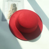 Italian Fedora Hats Autumn and Winter Women's Vintage Top Hat Warm Hat
