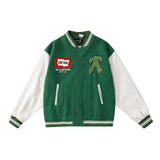 Mens Fall Outfits Color Blocking Baseball Uniform Pilot Jacket Coat Winter