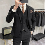 Men Suit Plaid Slim Fit One Button Two-Piece Set