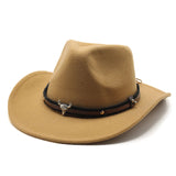 Wester Hats Woolen Jazz Top Hat Men's Ladies' National Style Autumn and Winter Felt Cap Broad-Brimmed Hat