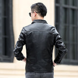 80's Leather Jacket Spring and Autumn Men's Leather Motorcycle Windproof Warm PU Leather Jacket Jacket