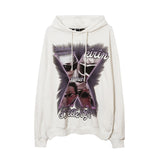 Mens Fall Outfits Portrait Printing Terry Hooded Sweater Couple Loose Top