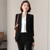Women Pants Suit Uniform Designs Formal Style Office Lady Bussiness Attire Autumn Long Sleeve Slim-Fitting Workwear Suit