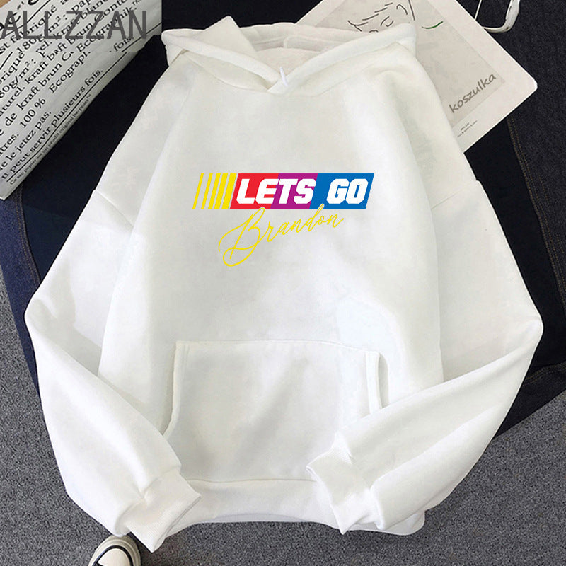 Let's Go Brandon Hoodie Autumn and Winter Hoodie Men Women Fleece Hooded Sweater