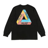 Palace T Shirt Early Autumn Triangle Color Printed Men 'S and Women 'S Long Sleeves T-shirt