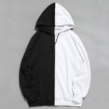 Split Hoodie Demons and Angels Solid Color Stitching Hooded