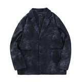 Men Fall Outfits Vintage Leopard Print Suit Jacket Loose-Fitting Casual Suit Jacket