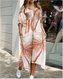 Red Peasant Dress Spring/Summer Fashion Sexy Long Sleeve V-neck Shirt Maxi Dress Women