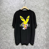 Amiri T Shirt Yellow Rabbit Head Beauty Casual Round Neck