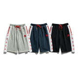 Men Pants Men's Clothes Summer Wear Vintage Men's Shorts Casual Loose Contrast Color Embroidery Sports Shorts