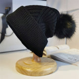 Toque Hat Female Autumn and Winter Knitted Hat Female Winter Warm Wool Hat