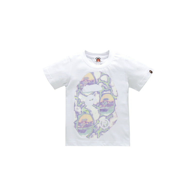 A Ape Print for Kids T Shirt Children's Short-Sleeved T-shirt Hip Hop Men's Short-Sleeved T-shirt