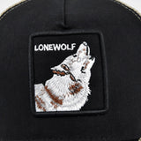 Wolf Print Cap Animal Embroidered Baseball Cap Patch Wolf Embroidered Peaked Cap Mesh Fitted Cap