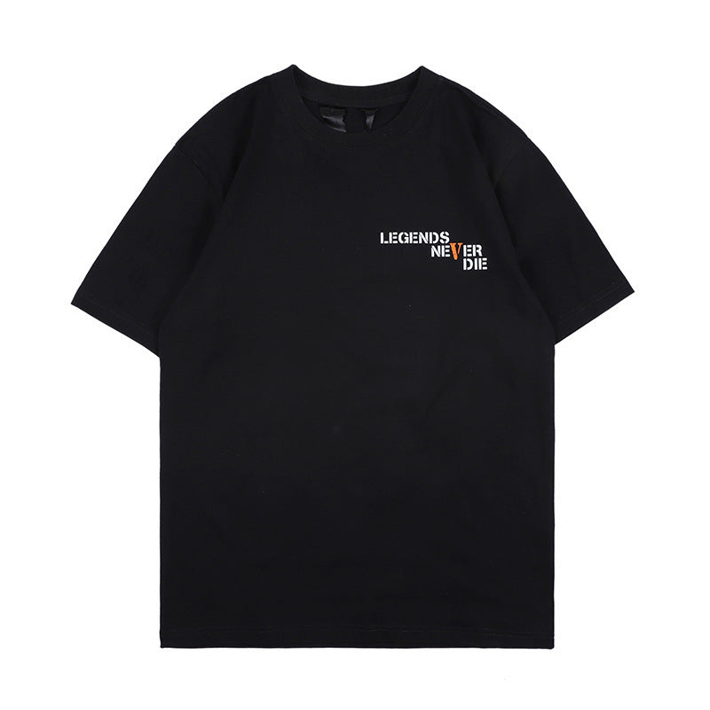 Juice WRLD Vlone Shirt Digital Letter Print Loose Half Sleeve
