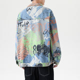Graffiti Denim Jacket Loose Fashion Personalized Graffiti Letter Denim Jacket