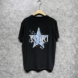 Amiri T Shirt Blue Five-Pointed Star Casual Round Neck