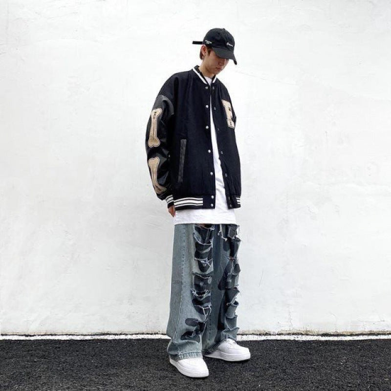 Varsity Baseball Jacket for Men Coat Men Autumn Hip Hop Baseball Uniform Men Loose Jacket Men