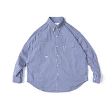 Men Shacket Long Sleeve Autumn Shirt Autumn Fashion Fresh Shirt Loose Plaid 4 Pocket Shirt