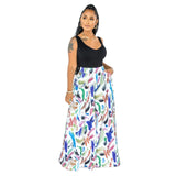 Wide Leg Flat Print Pants Spring and Summer Print Leisure Wide-Leg Skort High-Waisted Trousers