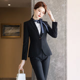 Women Pants Suit Uniform Designs Formal Style Office Lady Bussiness Attire Spring and Autumn Formal Suit Work Clothes