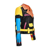 Azalea Wang Graffiti Moto Jacket Fall Winter Fashion Heavy Industry Printing Punk Street Leather Coat Female