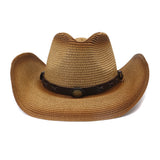 Wester Hats Spring and Summer Western Men and Women Straw Cowboy Hat Outdoor Seaside Sun Protection Hat Beach Hat