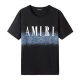 Amiri T Shirt Color Ink Splash Paint Lettered Casual Round Neck