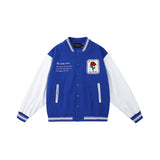 Mens Fall Outfits Color Blocking Baseball Uniform Pilot Jacket Coat Winter