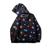 A Ape Print Jacket Men's and Women's Cotton Shark Hooded Zipper Sweatshirt Hoodie