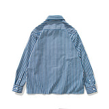 Men Shacket Long Sleeve Autumn Shirt Autumn Cityboy Striped Shirt Lapel Loose Shirt
