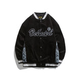 Men Fall Outfits Baseball Uniform Jacket Retro Paisley Stitching Loose Hiphop Couple Coat
