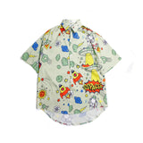 Harajuku Clothing Men's Tshirt Classic Retro Shirts Casual Shirt Summer Printed Men's and Women's Lapel Shirt Top