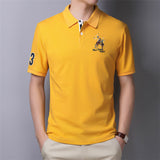 USPA Shirts Men's Cotton Short Sleeve T-shirt Polo Shirt Business Loose Lapel T-shirt