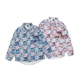 Men T Shirt Summer Casual Top Long Sleeve Shirt Men's BF Idle Style Fashion Brand Street Casual Trend Personality Printed Shirt