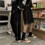 Harajuku Clothing Men's Casual Shorts summer color matching side zipper personality casual pants men's and women's sports shorts
