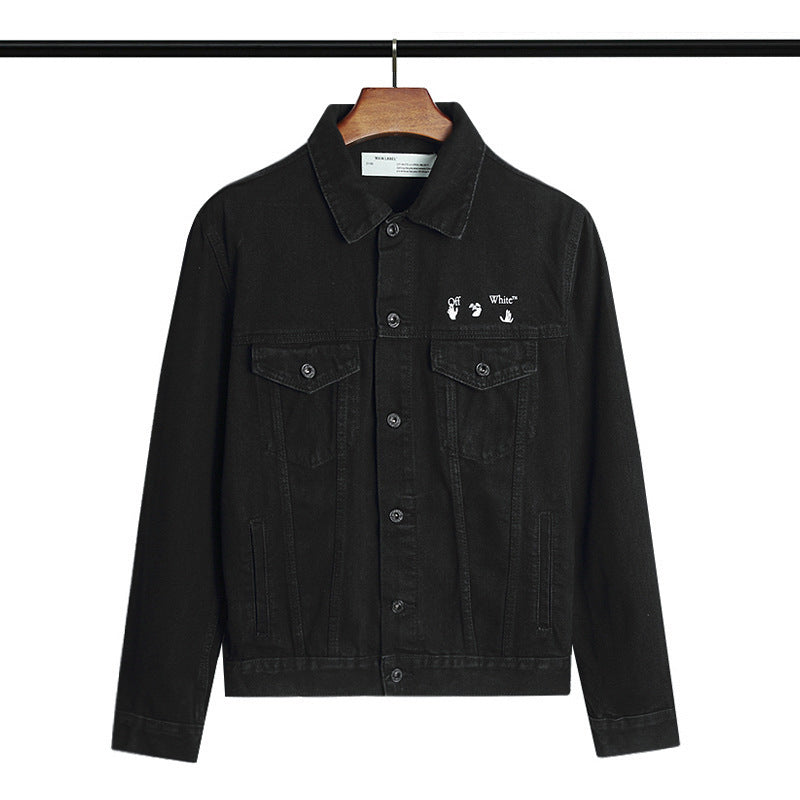 Autumn Leisure Arrow Print Denim Jacket