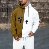 Split Hoodie Demons and Angels Hooded Stitching Printing Long Sleeve