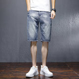 Men Jean Shorts Denim Shorts Men's Summer Straight Youth Five Points Pirate Shorts Tide