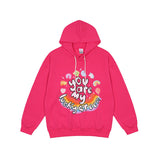 Mens Fall Outfits Printed Hoodie Loose Couple Pullover Coat