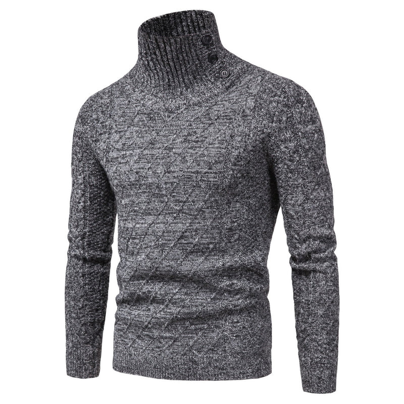 Men Pullover Sweater Autumn Men's Sweater Knitwear Turtleneck Long Sleeve Sweater Bottoming Shirt