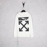 Autumn And Winter Sky White Clouds Black And White Arrow Hooded Sweater For Men And Women