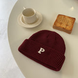 Women Beanies Mori Style Knitted Hat Trendy Hip Hop Gray Female Hat Winter Fashionable Warm Woolen Cap