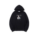 Autumn And Winter Women Bridal Bouquet Basket Pattern Printing Velvet Padded Hooded Sweatshirt
