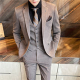 Mens Graduation Outfits Suit Men's Three-Piece Suit Men's Business Professional Formal Wear Best Man