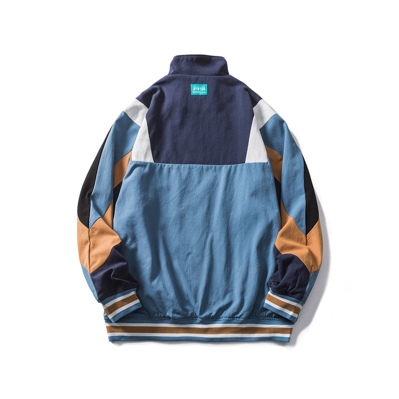 Men's Spring plus Size Retro Sports Color Matching Overalls Men's Loose All-Match Shell Jacket Men's Shirt Trendy Men Jacket