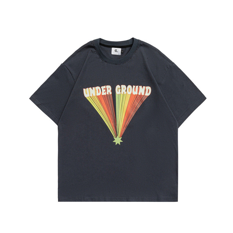 2022 Summer Man T Shirt Loose Half Sleeve Print