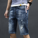 Men Jean Shorts Men's Jeans Summer Denim Shorts Men's Fifth Pants Men's Loose