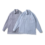 Men Shacket Long Sleeve Autumn Shirt Spring Striped Long Sleeve Shirt Men's Spring Leisure Top